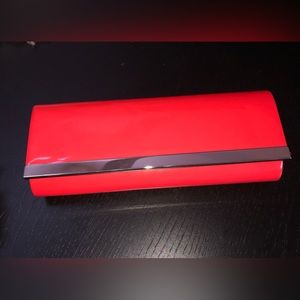Bright red with silver accent evening bag